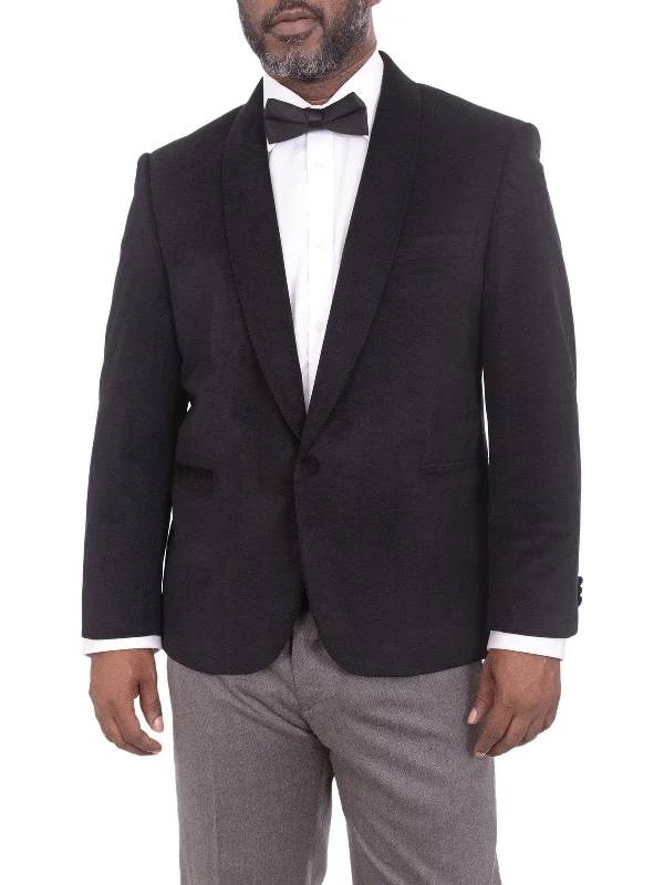 Men's Suits with Matching Ties and Pocket SquaresSteven Land Classic Fit Black Velvet Velour One Button Tuxedo Dinner Jacket