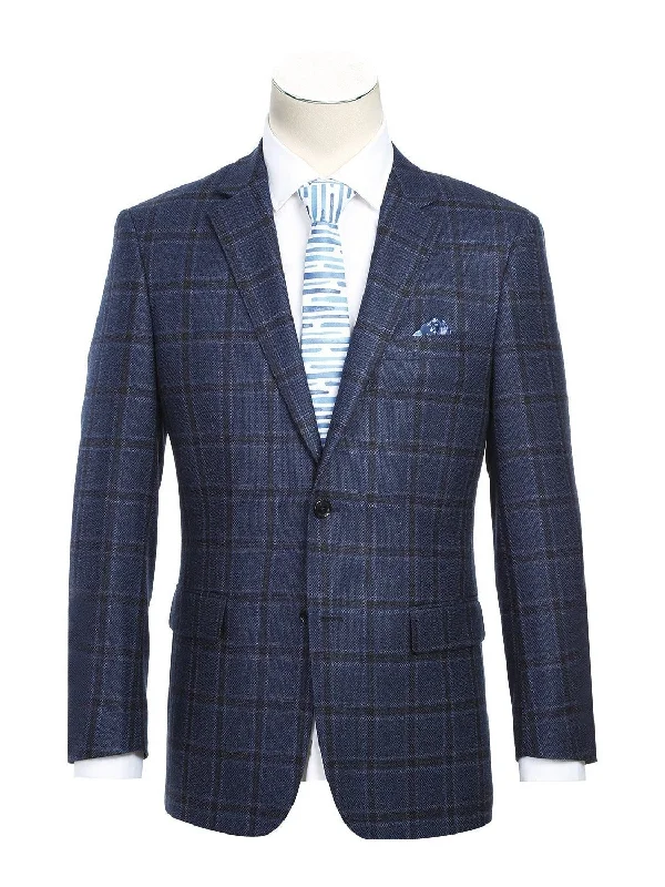 Comfortable Men's Stretch SuitsMen's Classic Fit Wool Checked Blazer