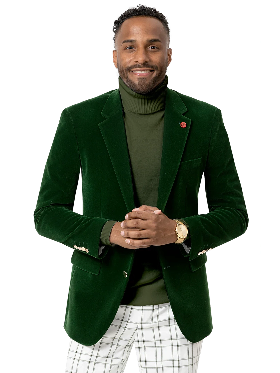 Men's Suits with Hidden PocketsKent & Park Men's Velvet Solid Green Classic Fit Blazer Sportcoat