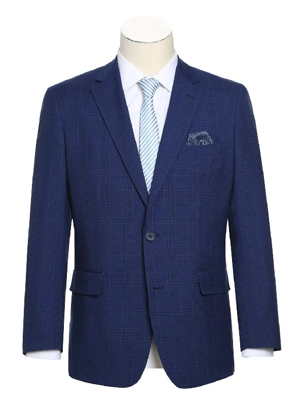 Men's Suits with Shawl LapelsMen's Classic Fit Windowpane Blazer