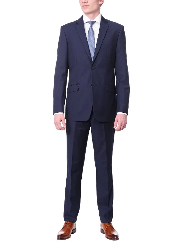 Men's Suits for Warm WeatherMen's Raphael Slim Fit Solid Blue Two Button  Blazer Sportcoat