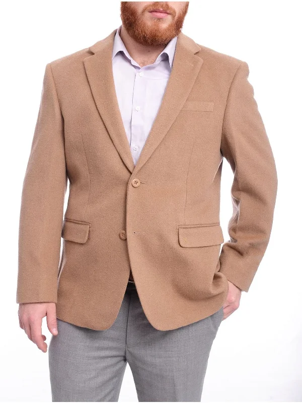 Men's Suits for Creative FieldsProntomoda Classic Fit Solid Camel Tan Lambs Wool Cashmere Blazer Sportcoat