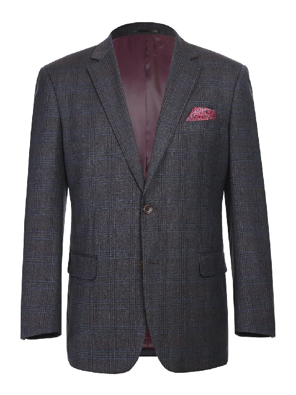 Men's Suits with Fusion ConstructionsMen's Classic Fit Plaid Blazer Wool Blend Sport Coat