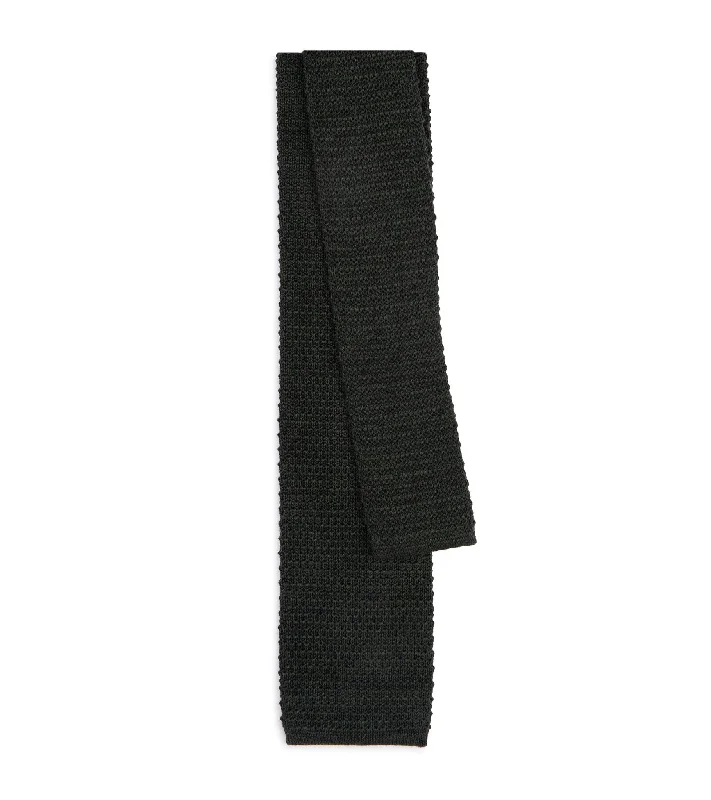 Men's Suits with Stretch FabricsBigi Wool Knit Tie: Olive