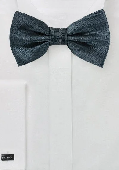 Unique Men's Made-to-Measure SuitsSmoke Gray Herringbone Bowtie