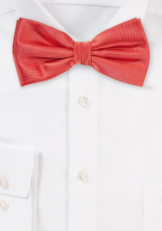 Men's Suits with Synthetic FabricsNeon Coral Solid Bowtie