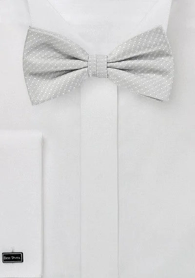 Casual Men's Blazer SuitsSilver Pin Dot Bowtie