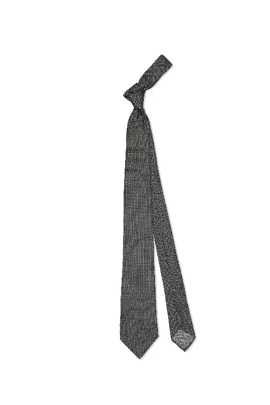 Men's Suits for Everyday WearMattabisch Black with White Textured Silk Tie