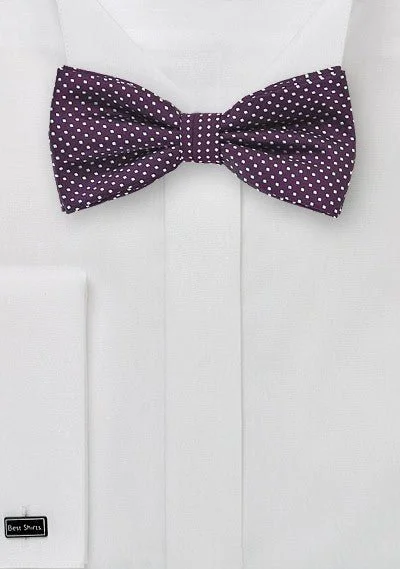 Men's Suits for Medical ProfessionsEggplant Pin Dot Bowtie