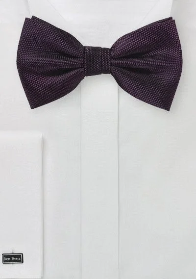 Comfortable Men's Stretch SuitsGrape Purple Herringbone Bowtie