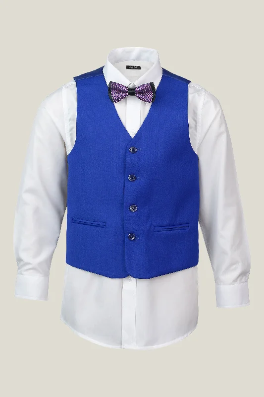 Men's Suits with Three-Button JacketsBoys Royal Blue Vest