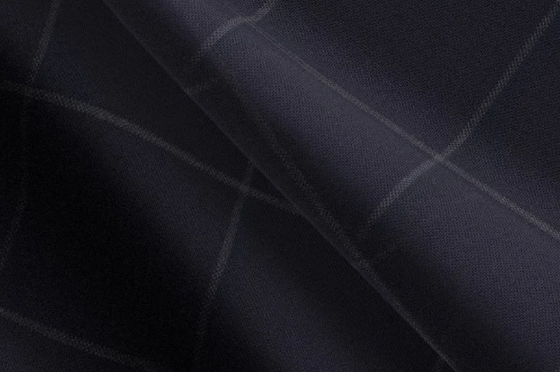 Men's Suits with Cotton LiningsMade to Measure Navy Large Chalk Windowpane Trouser