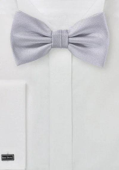 Men's Suits with Unstructured JacketsSilver MicroTexture Bowtie