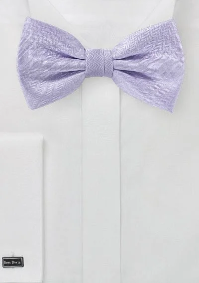 Elegant Men's Linen SuitsSweet Lavender Herringbone Bowtie