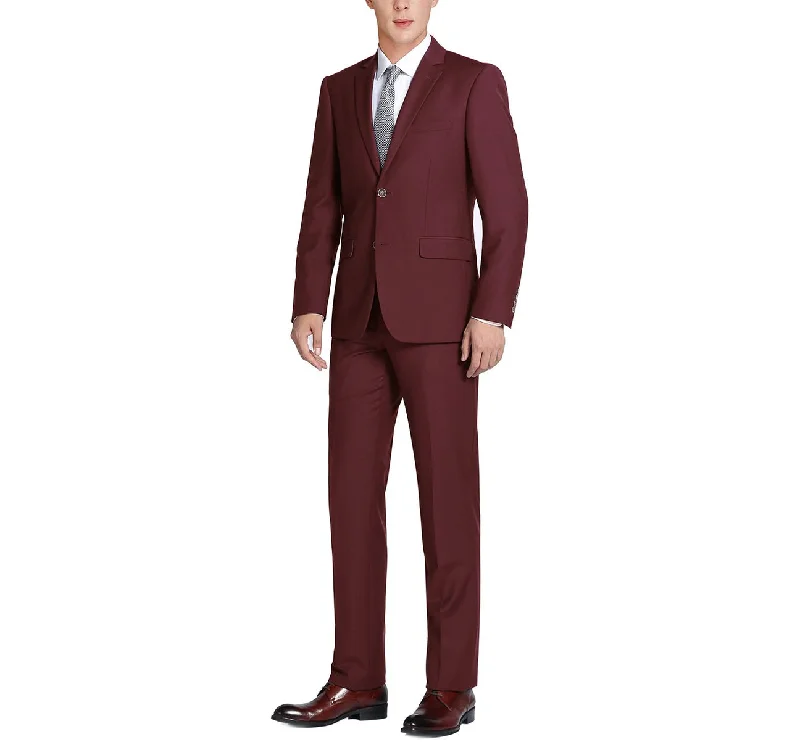 Men's Suits with Phone PocketsRenoir 201-8 Men's 2-Piece Single Breasted Notch Lapel Modern Fit Suit