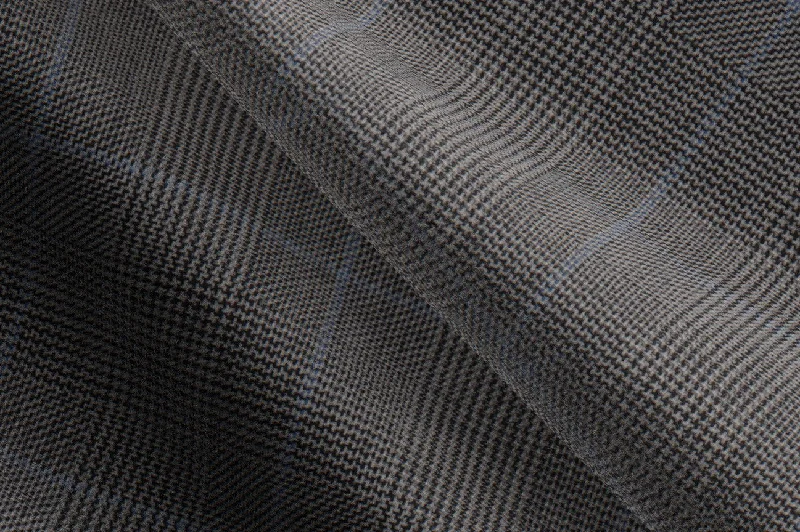 Men's Suits for LayeringMade to Measure Black and White Prince of Wales Plaid/Blue Windowpane Trouser