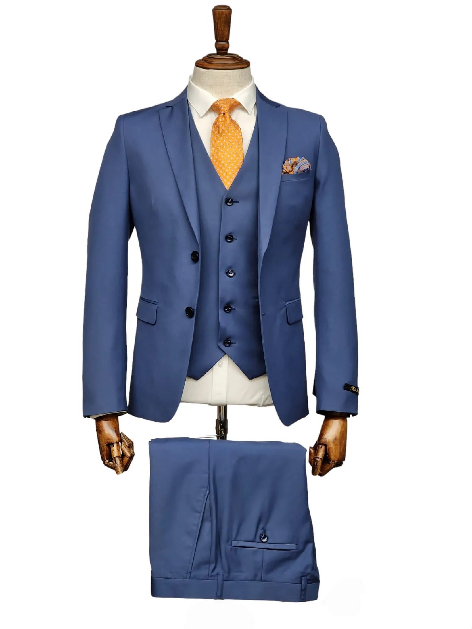 High-Quality Men's Custom Suits2Button Notch Lapel Slim Fit  FF2N+V-1230 SLATE BLUE