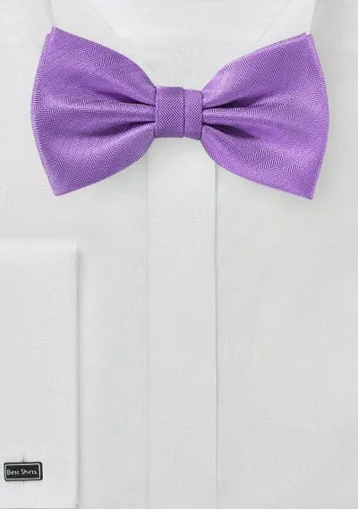 Durable Men's Wool SuitsViolet Herringbone Bowtie