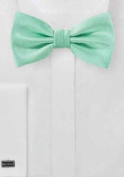 Men's Suits with Phone PocketsMint Herringbone Bowtie