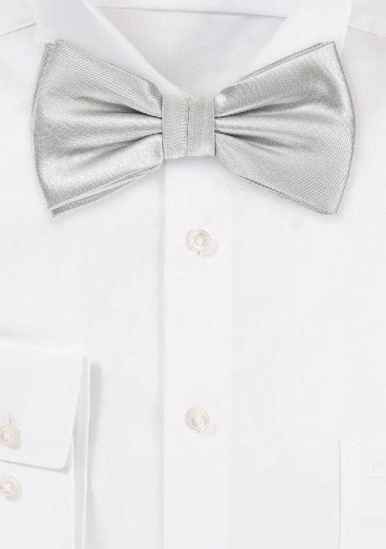 Men's Suits for Sports EventsLight Silver Solid Bowtie