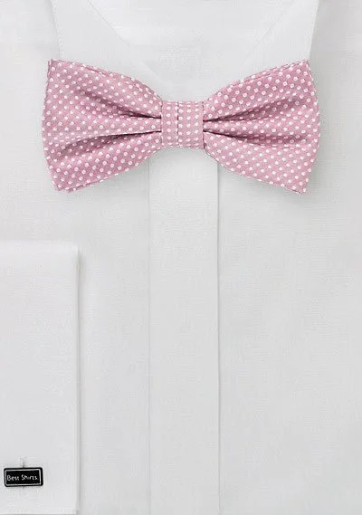 Men's Suits for Cultural FestivalsDusty Rose Pin Dot Bowtie