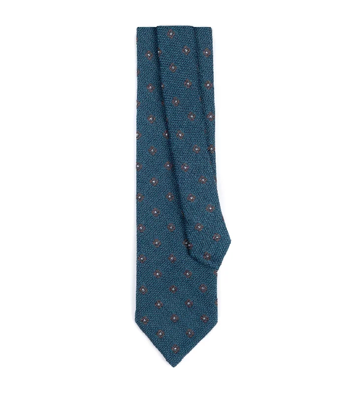 Men's Suits with Cotton-Blend FabricsBigi Wool Silk Motif Grenadine Tie: Blue