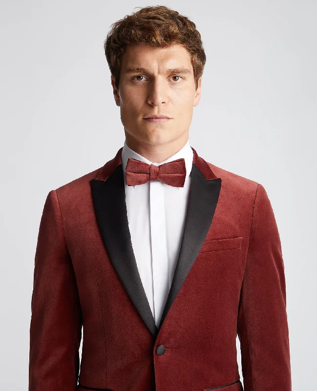 Men's Suits with Wool-Blend FabricsVelvet Bow Tie