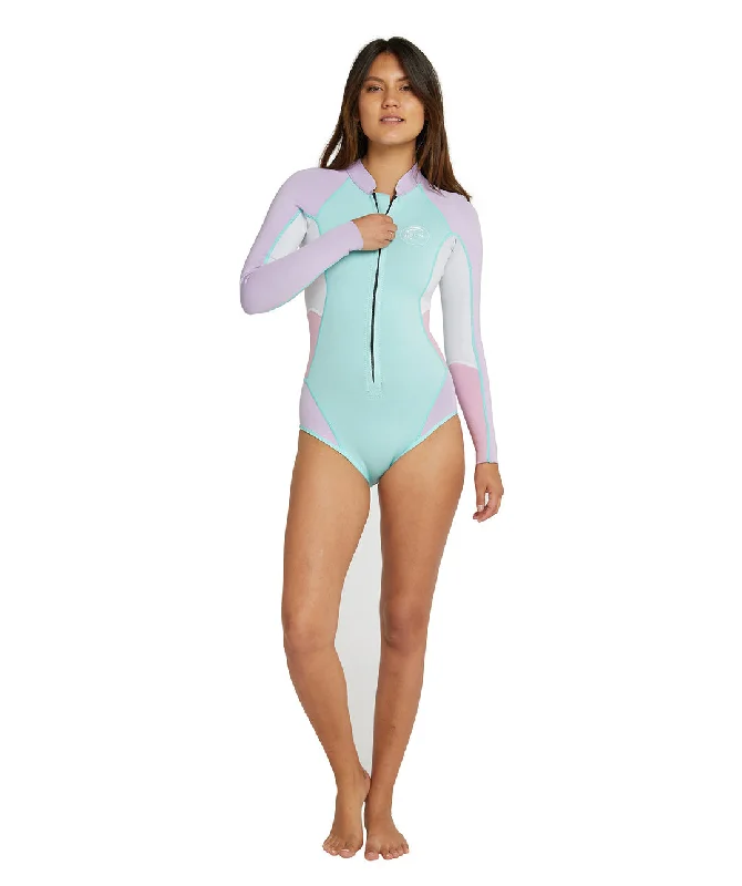 Men's Suits with Structured JacketsONeill Womens Bahia 2mm Front Zip Long Sleeve Cheeky Spring Suit Wetsuit