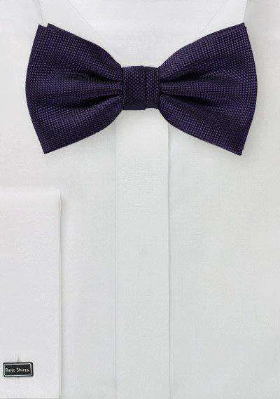 Men's Suits with Notched LapelsMajesty Purple MicroTexture Bowtie