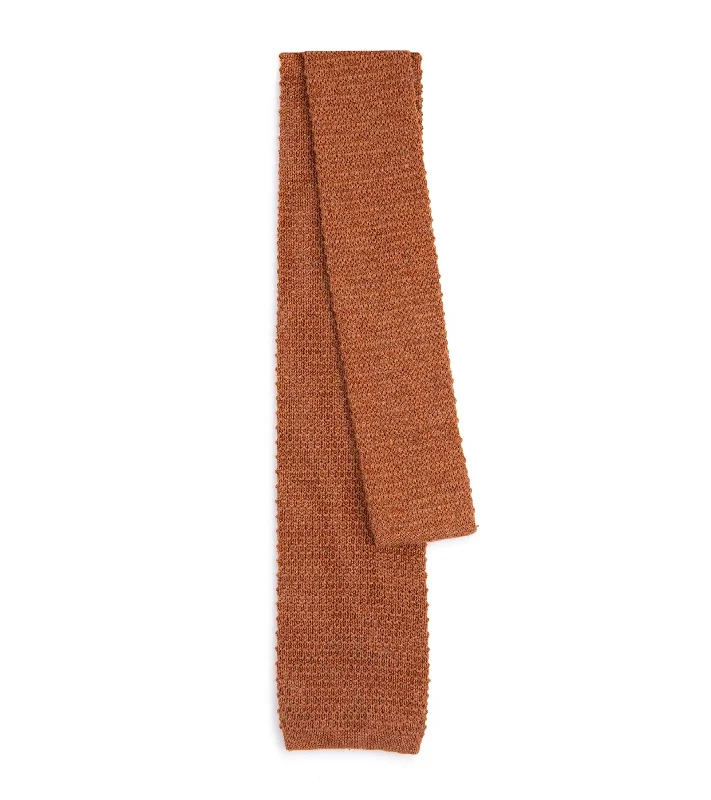 Trendy Men's Patterned SuitsBigi Wool Knit Tie: Burnt Orange