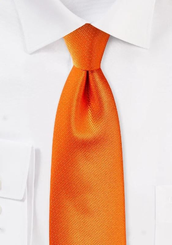 Men's Suits with Linen-Blend FabricsTangerine Orange Small Texture Necktie