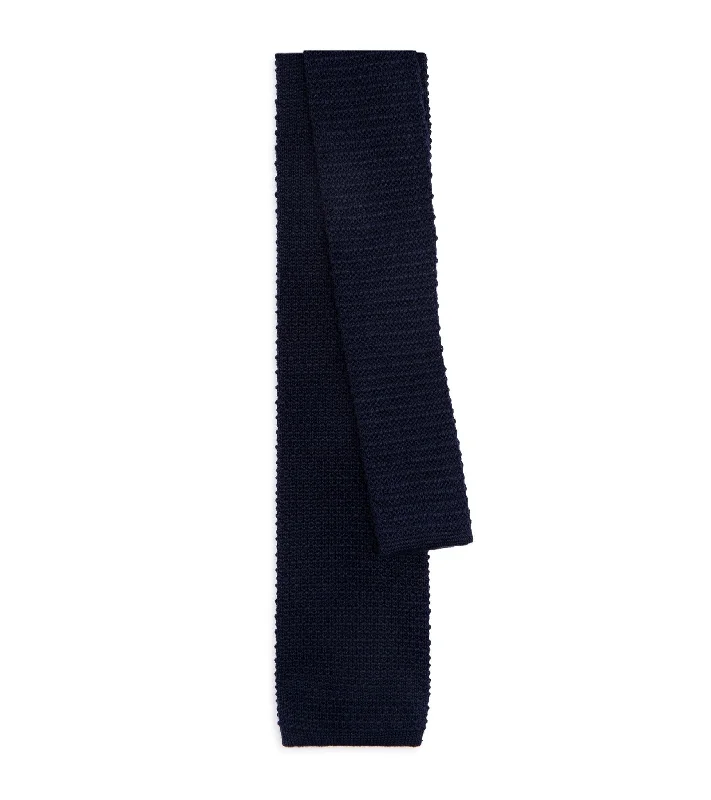 Men's Suits with Ticket PocketsBigi Wool Knit Tie: Navy