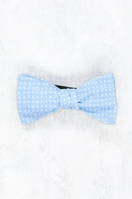 Men's Suits with Hidden PocketsAnderson & Sheppard Sky Blue Spotted Silk Bow Tie