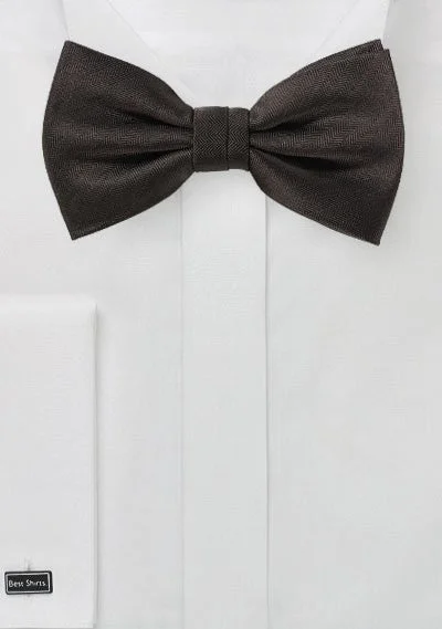 Affordable Men's SuitsChocolate Herringbone Bowtie