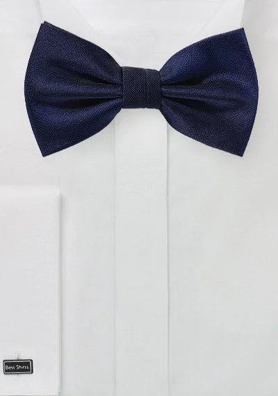 Men's Suits with Reinforced StitchingMidnight Blue Herringbone Bowtie