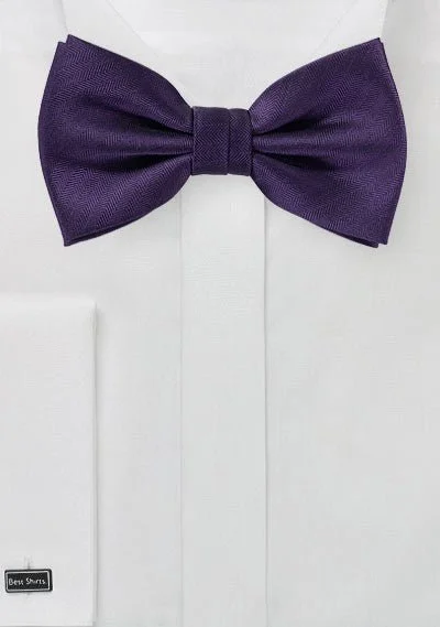 Cool Men's Modern SuitsRegency Purple Herringbone Bowtie