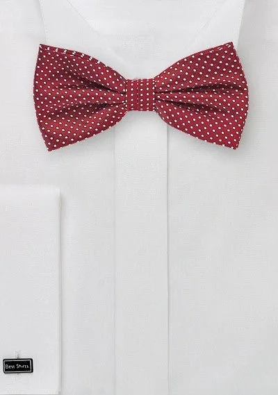 Men's Suits with Phone PocketsCherry Pin Dot Bowtie