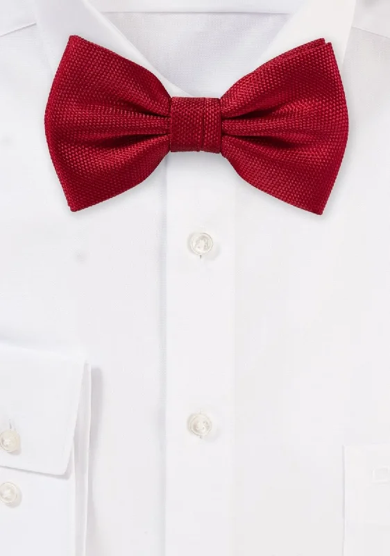 Men's Suits with Single VentsBright Red MicroTexture Bowtie