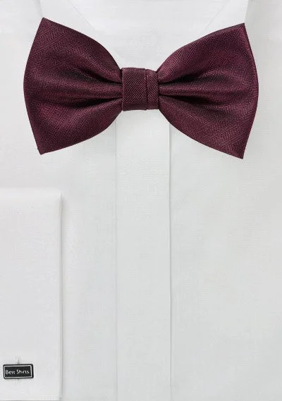 Essential Men's Business SuitsWine Herringbone Bowtie