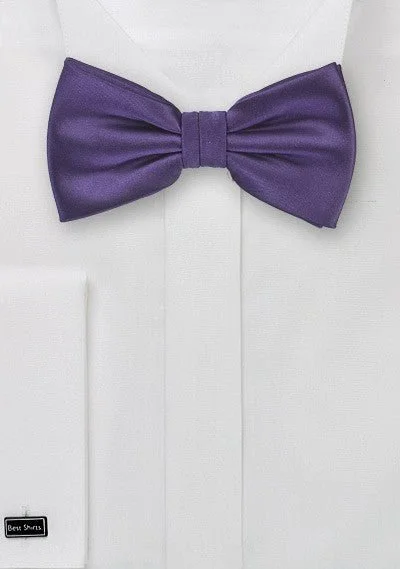 Versatile Men's Black Tie SuitsPurple Solid Bowtie