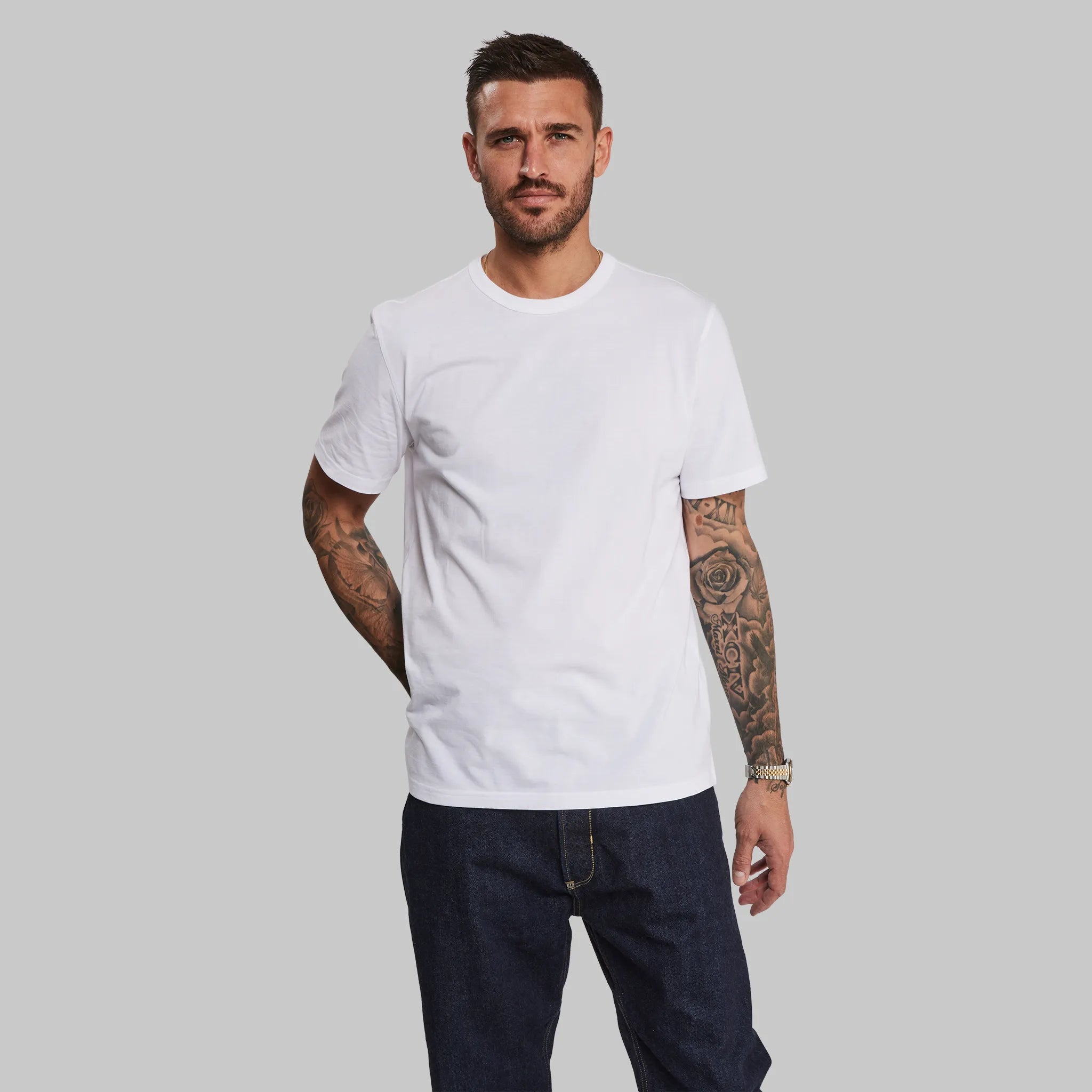 Men's Muscle Fit T-Shirts for a Body-Hugging Fit100 Year T Shirt. White edition