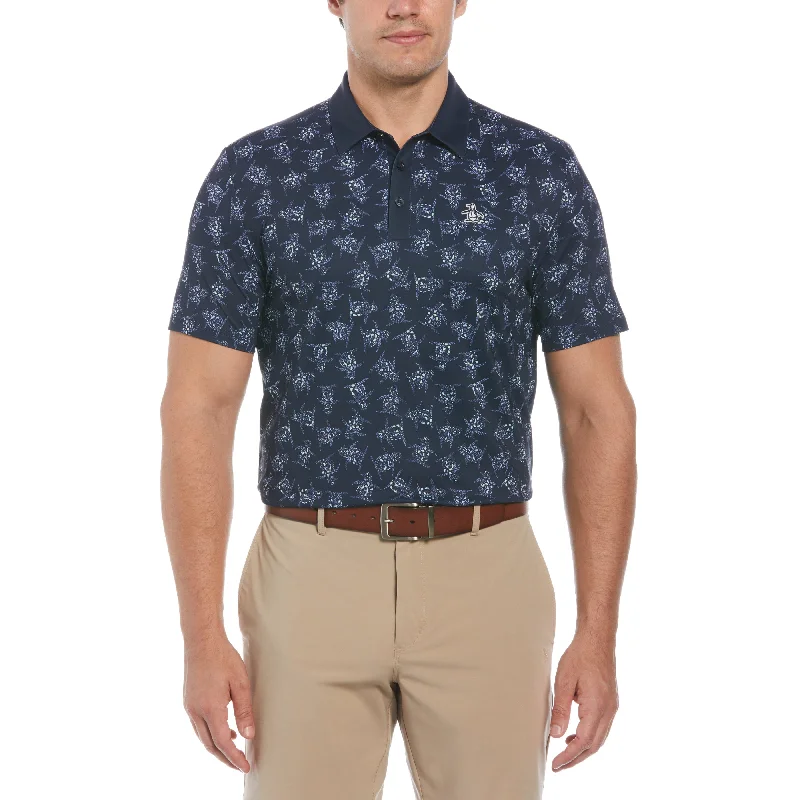 Layered Men's VestsAll-over 60's Floral Pete Print Golf Polo