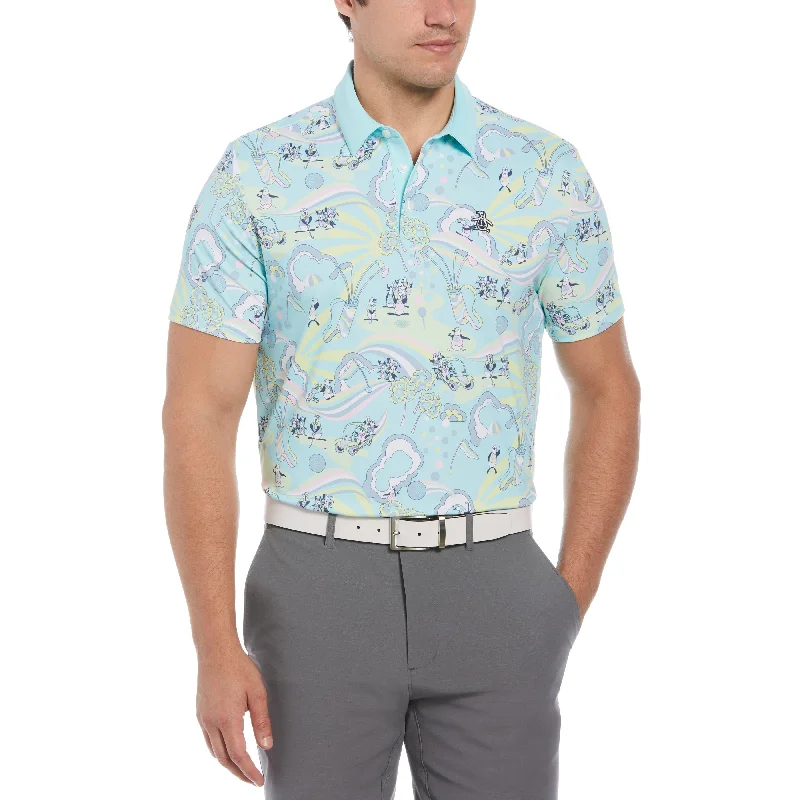 Men's Shirts with Button-Down Collars60's Heritage Print Golf Polo