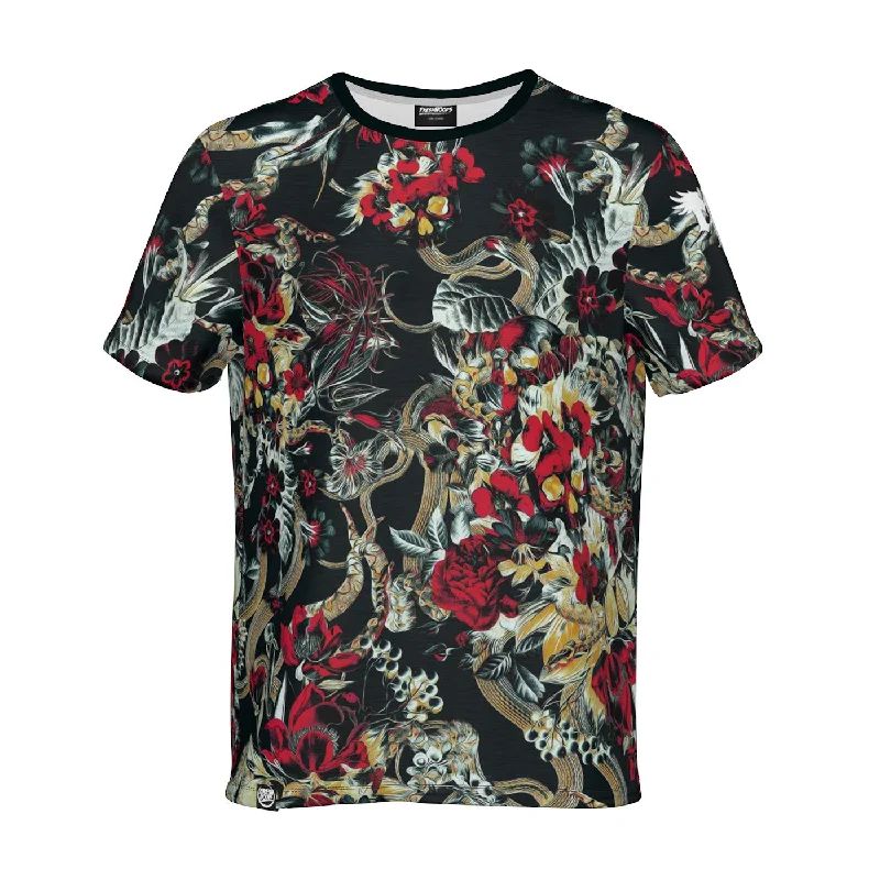 Men's Shirts with Surplice HemlinesCrimson Bloom T-Shirt