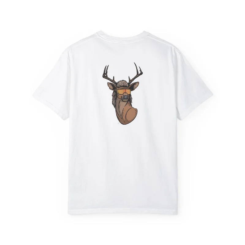 Men's Striped Shirts for a Maritime TwistDeer Mullet 2.0 on Front Side, MKH Brand on Back Side - Comfort Colors Premium Shirt