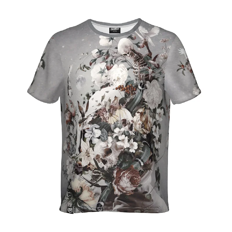 Men's Shirts with Double-Breasted DesignsFloral Space T-Shirt