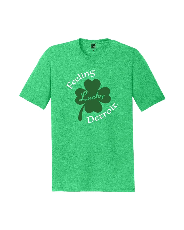 Men's Shirts for Beach OutingsInk Detroit - Feeling Lucky Detroit Tri-Blend - T-Shirt - Green