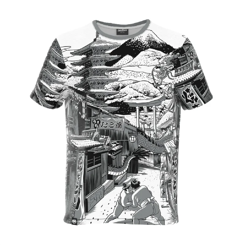 Men's Shirts with Asymmetrical HemlinesJapan Street T-Shirt