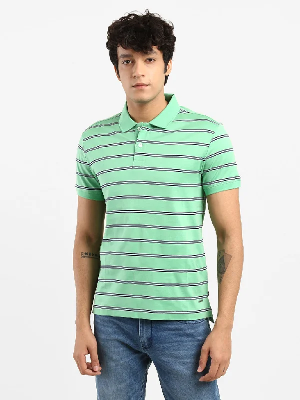 Men's Shirts with Contrast StitchingMen's Striped Polo T-shirt