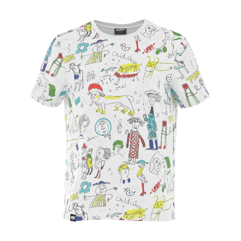 Men's Shirts with Contrast CollarsLong Lost Doodles T-Shirt